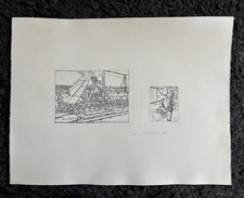 rare EDUARDO PAOLOZZI RA Large Artist Proof ETCHING "Crash Test Dummies" 1984