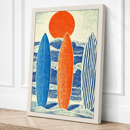 Surfboards sunset vintage - surfboards, at