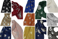 Winter Festive Ladies Women's Metallic Glitter Foil Christmas Scarf Scarves Wrap