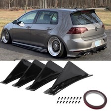 Rear Bumper Lip Diffuser Shark 4Fin Spoiler Splitter For VW Golf GTI MK5 MK6