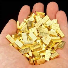 50 Pcs Alloy Mini Gold Brick