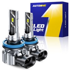 2PCS H11 H8 H9 LED Bulbs High Low Beam Headlight 200W 6500K White Super Bright