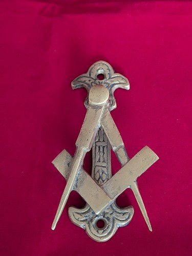 Vintage brass masonic door - ,