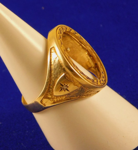 Mens 9ct gold - gold, diamond