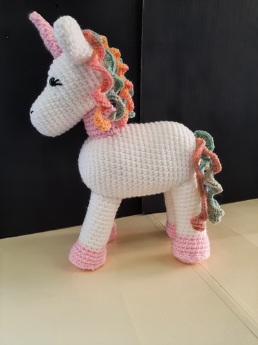 Handmade crocheted unicorn