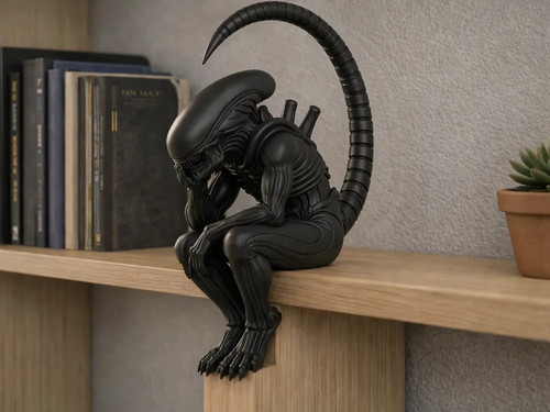 The thinking alien shelf - thinking,