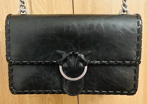 Pinko black leather - leather, handbag