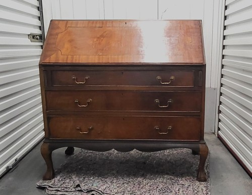 Victorian walnut bureau - victorian,