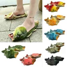 Unisex Funny Fish Shower Slippers Sandals Holiday Beach Flip Flops Slides Shoes