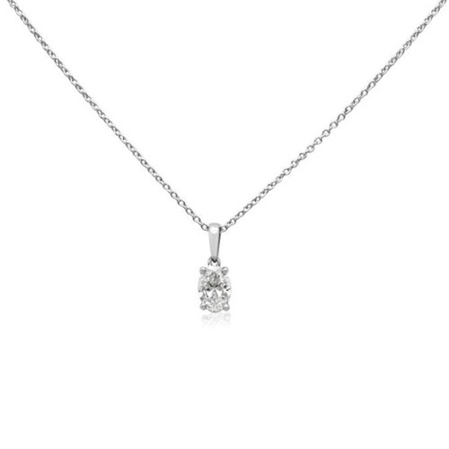 Solitaire oval diamond pendant - solitaire,