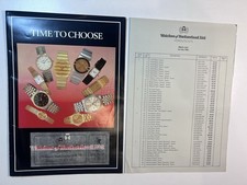 Watches of Switzerland 1985 catalogue + price list – Rolex, Patek, Omega V Rare