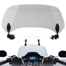 Adjustable Motorcycle Clip On Windshield Extension Spoiler Wind Deflector Smoke