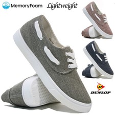 LADIES MEMORY FOAM CASUAL CANVAS WALKING SUMMER PLIMSOLLS TRAINERS PUMPS SHOES
