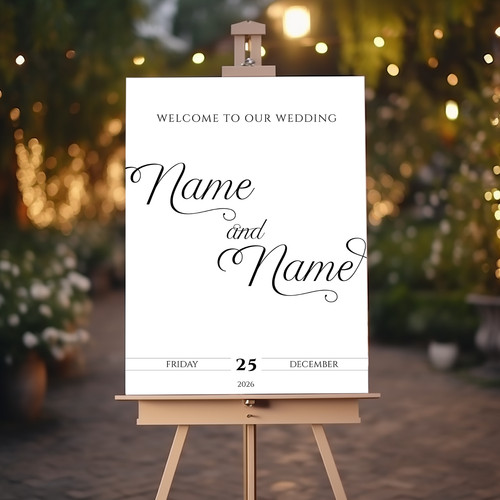 Wedding sign board welcome - sign, board,