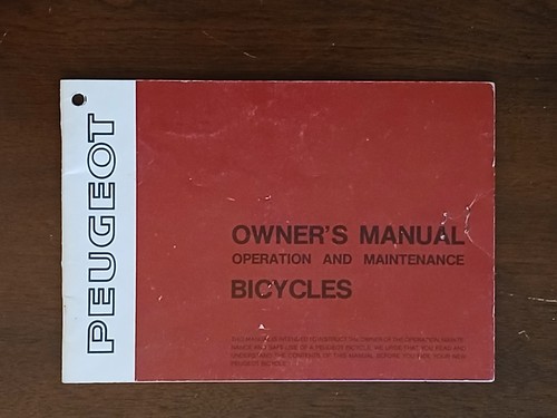 Vintage peugeot owners manual - owners,