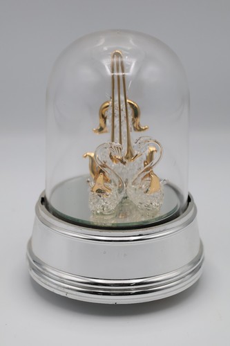 Vintage glass dome - dome, swan