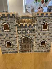 Wooden Castle Playset with Knights