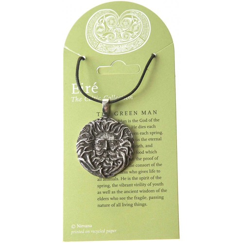 Green man pendant - green, necklace