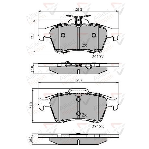 Brake pads set for - brake, volvo