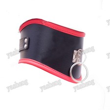 PU Leather Black Red neck