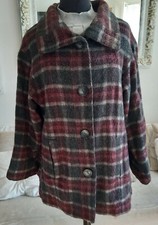 TOPSHOP  Grey Checked Wool mohair Blend Jacket Coat