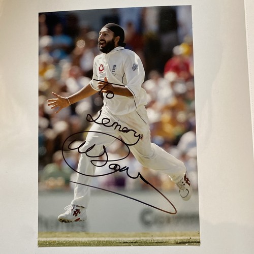 Monty panesar signed 6x9 - panesar,