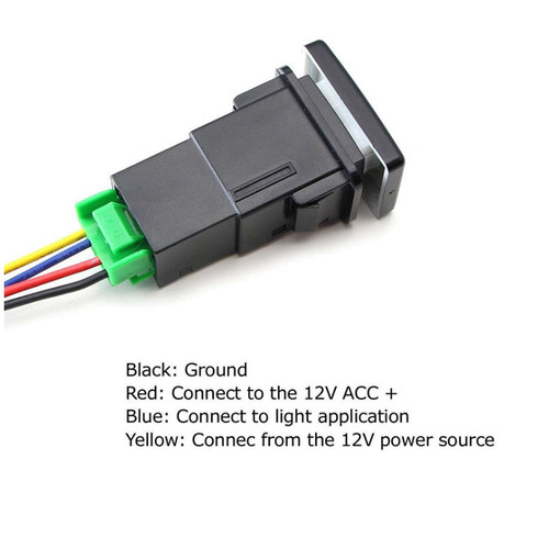 Black 5pin led car push - black-5pin,