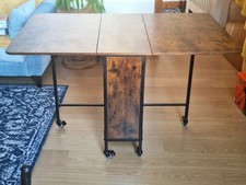 Folding / Extendable dining table Light Brown Fully Assembled Storage Underneath