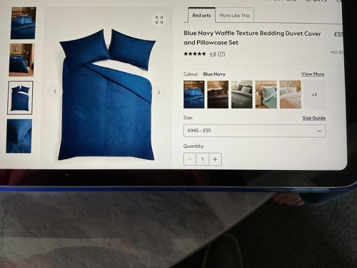 Next navy blue king - next, bed