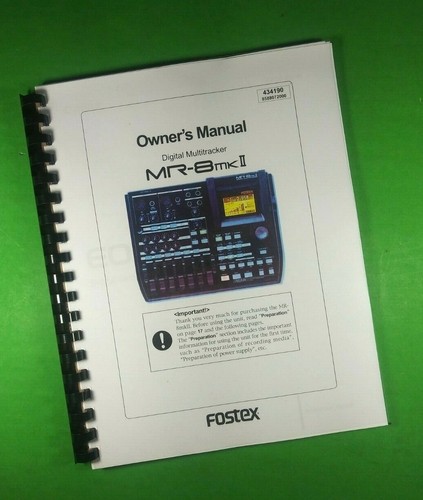 Owners manual for - owners, fostex