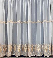 Eva Gold Embroidered Sheer