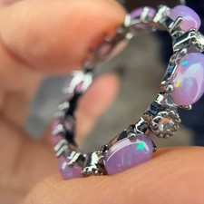 Purple Fire Opal Ring Black