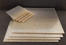Gold & Silver Sparkle Mirrored Glitter Glass Placemat and Matching Coaster Sets