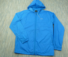 Oakley Jacket Mens Medium Blue Full Zip Hood Packlite Hiking Walking Shell Coat