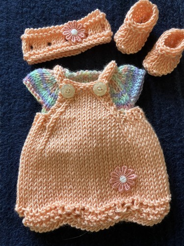 Hand knitted dolls clothes - hand,