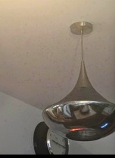 Modern Pendant Ceiling Light – Mirrored & Translucent Glass Teardrop Shade