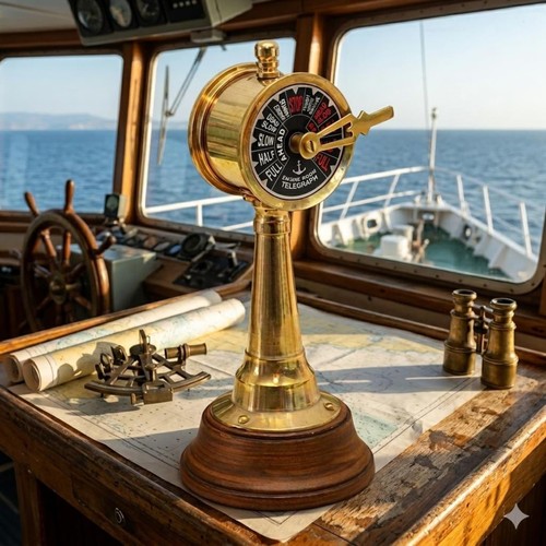Solid brass ship - ship, telegraph