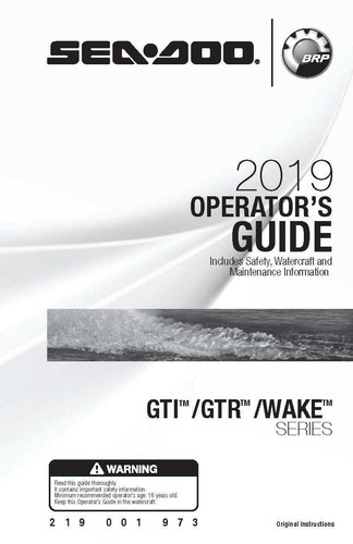Sea doo owners manual - owners, book