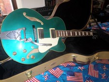 AWESOME TURQUOISE METALLIC IBANEZ AFS75-TD -OBL  SEMI ACOUSTIC WITH TWEED CASE