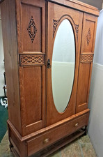 Antique  Oak Wardrobe With