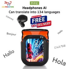 HTC NE20 Bluetooth 6.0 Earbuds AI Translator OWS LCD Touch Wireless Headphone
