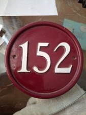 Burgundy Round Ceramic House Number Plaque No. 152