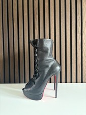Chrsitian Louboutin Alta Bouton 150 Leather Boots Open Toe Bootie UK 5.5