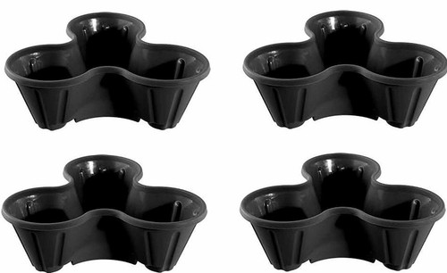 Pot planter black - black, trio