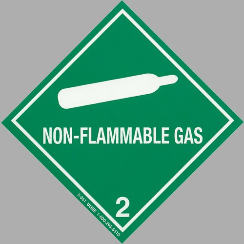 Non flammable gas decal - gas, dot
