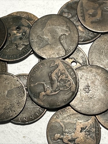 15x queen victoria pennies - 15x,