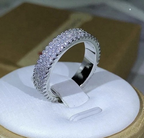 Silver pave band - cz,