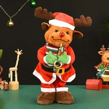 Snowman Elk Christmas Plush Toy 35cm Dancing Singing Stuffed Toys  Home Decor
