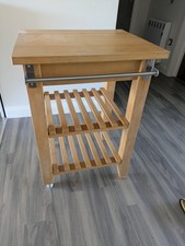 Ikea wheeled kitchen island trolley with new castors and 2 fitted towel rails