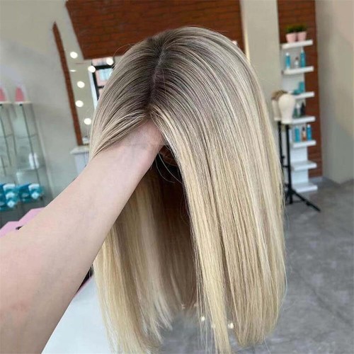 Short ombre ash blonde - ash, human